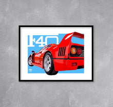 Charger l&#39;image dans la visionneuse de la galerie,Ferrari F40 Print - Fueled.art
