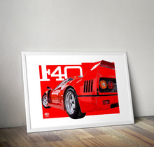 Cargar imagen en el visor de la galería, Ferrari F40 Print - Fueled.art
