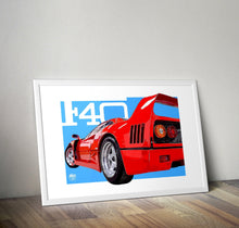 Carica l&#39;immagine nel visualizzatore di Gallery, Ferrari F40 Print - Fueled.art
