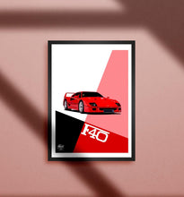 Cargar imagen en el visor de la galería, Ferrari F40 Print - Fueled.art

