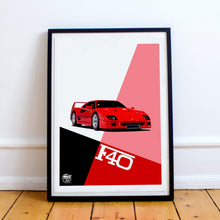 Cargar imagen en el visor de la galería, Ferrari F40 Print - Fueled.art
