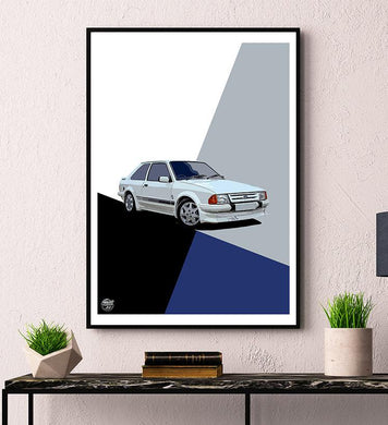 Ford Escort Mk3 S1 RS Turbo Print - Fueled.art