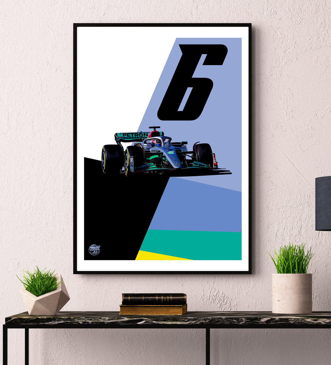 George Russell 2022 Mercedes F1 Print - Fueled.art