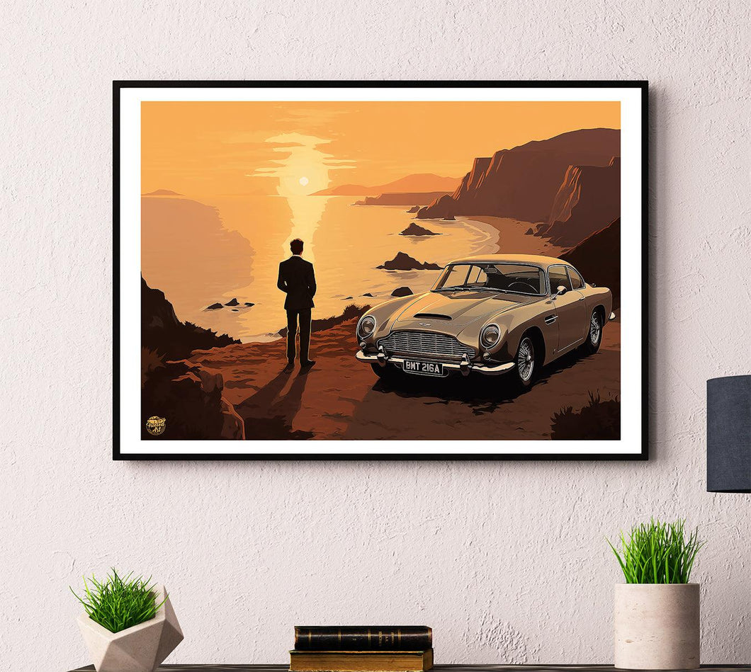 James Bond Aston Martin DB5 print - Fueled.art