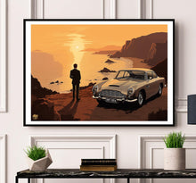 Carica l&#39;immagine nel visualizzatore di Gallery, James Bond Aston Martin DB5 print - Fueled.art
