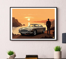 画像をギャラリービューアに読み込む, James Bond Aston Martin DB5 print - Fueled.art
