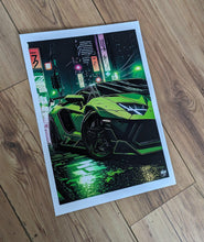 Load image into Gallery viewer, Lamborghini Aventador SVJ Print - Fueled.art

