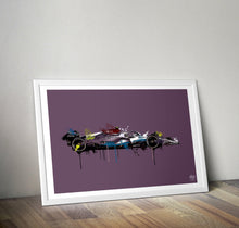 Load image into Gallery viewer, Lewis Hamilton 2022 Mercedes F1 Print - Fueled.art
