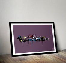 Load image into Gallery viewer, Lewis Hamilton 2022 Mercedes F1 Print - Fueled.art
