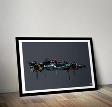 画像をギャラリービューアに読み込む, Lewis Hamilton 2023 Mercedes F1 Print - Fueled.art
