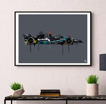 Cargar imagen en el visor de la galería, Lewis Hamilton 2023 Mercedes F1 Print - Fueled.art
