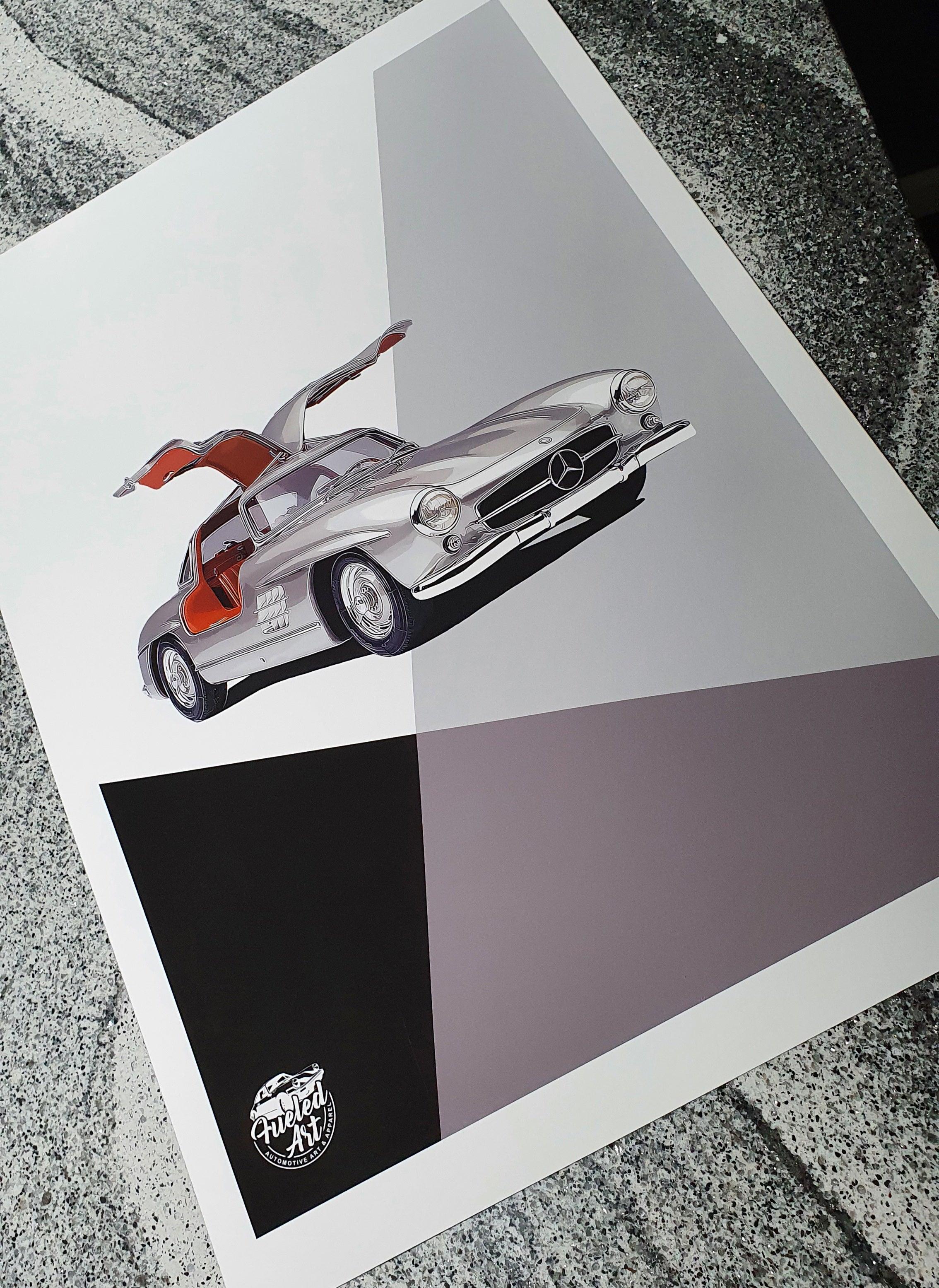 Mercedes-Benz 300SL Gullwing print - Fueled.art