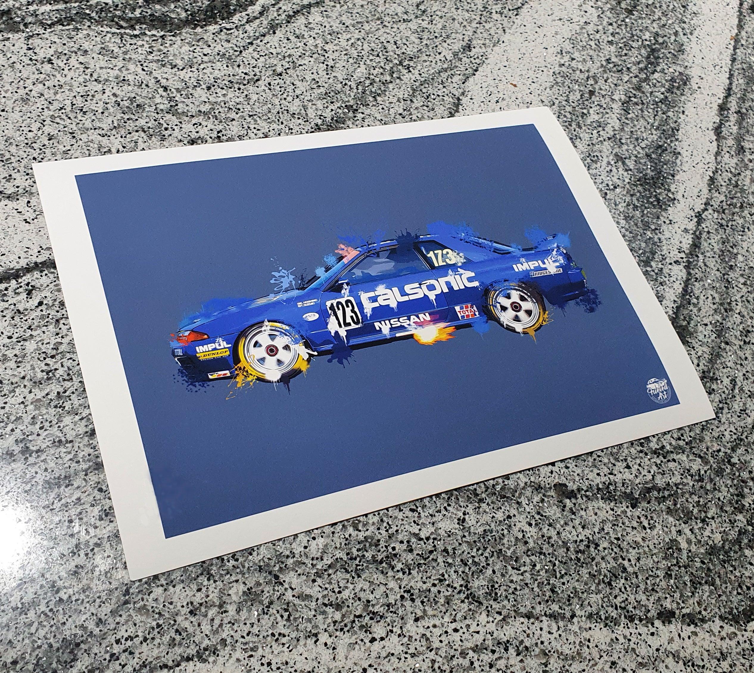 Nissan Skyline R32 GTR Calsonic Print - Various sizes - Fueled.art