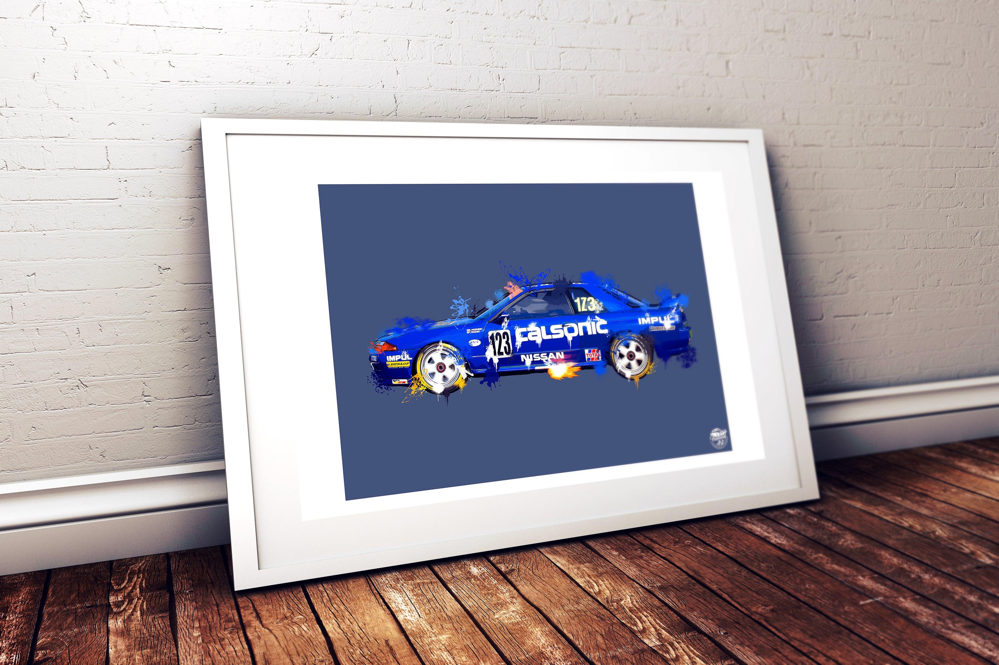 Nissan Skyline R32 GTR Calsonic Print - Various sizes - Fueled.art