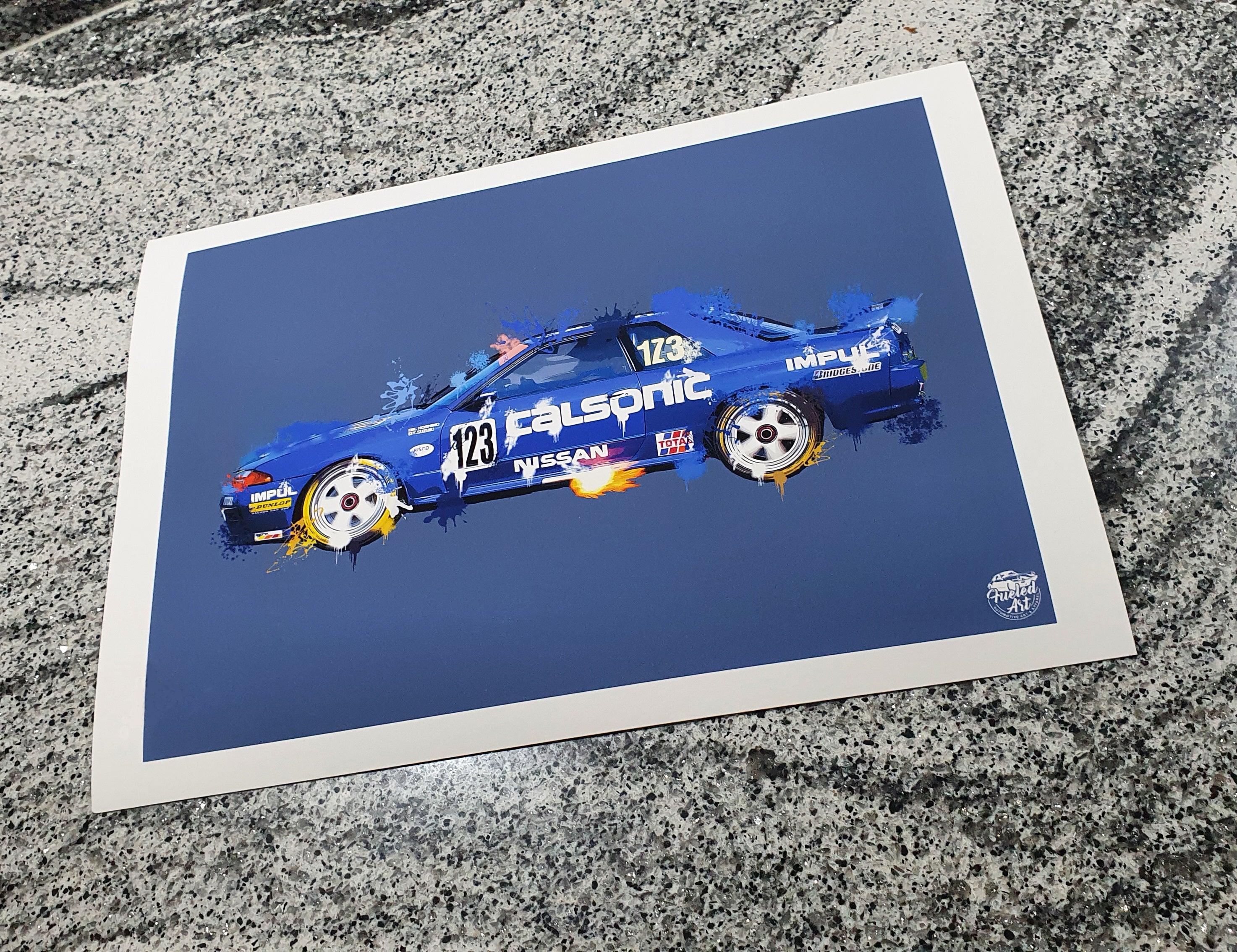 Nissan Skyline R32 GTR Calsonic Print - Various sizes - Fueled.art