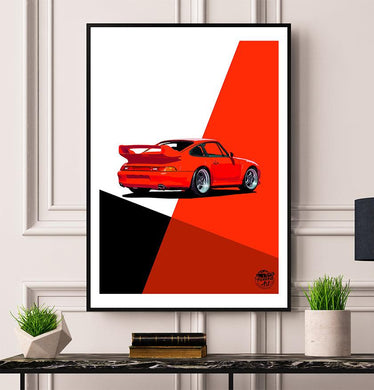 Porsche 911 993 GT2 RS Print - Fueled.art