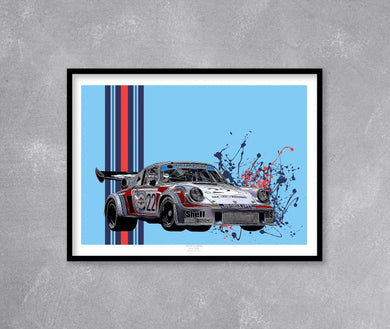 Porsche 911 Martini Racing Print - Fueled.art