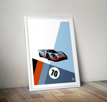 Load image into Gallery viewer, Porsche 917 Gulf Racing Print - Fueled.art
