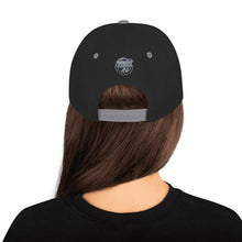 Load image into Gallery viewer, Porsche 924 - Embroidered Logo - Black &amp; Silver Snapback Hat - Fueled.art
