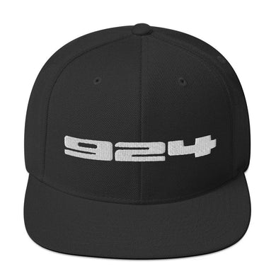 Porsche 924 - Embroidered Logo - Black Snapback Hat - Fueled.art