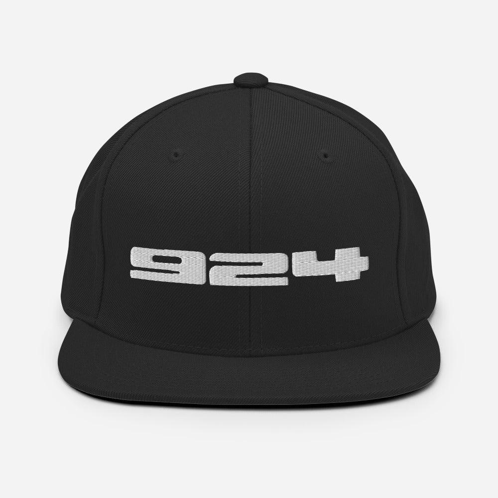 Porsche 924 - Embroidered Logo - Black Snapback Hat - Fueled.art