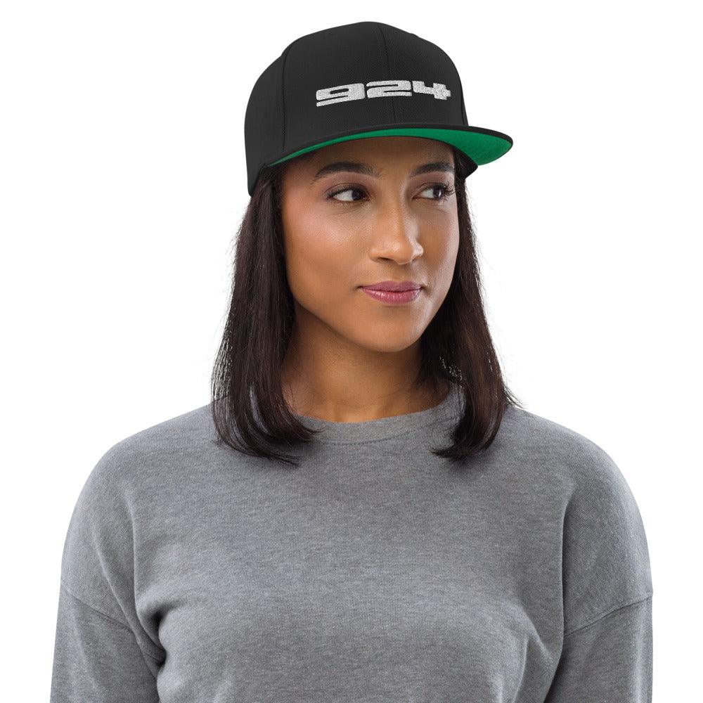 Porsche 924 - Embroidered Logo - Black Snapback Hat - Fueled.art