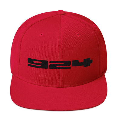 Porsche 924 - Embroidered Logo - Red Snapback Hat - Fueled.art