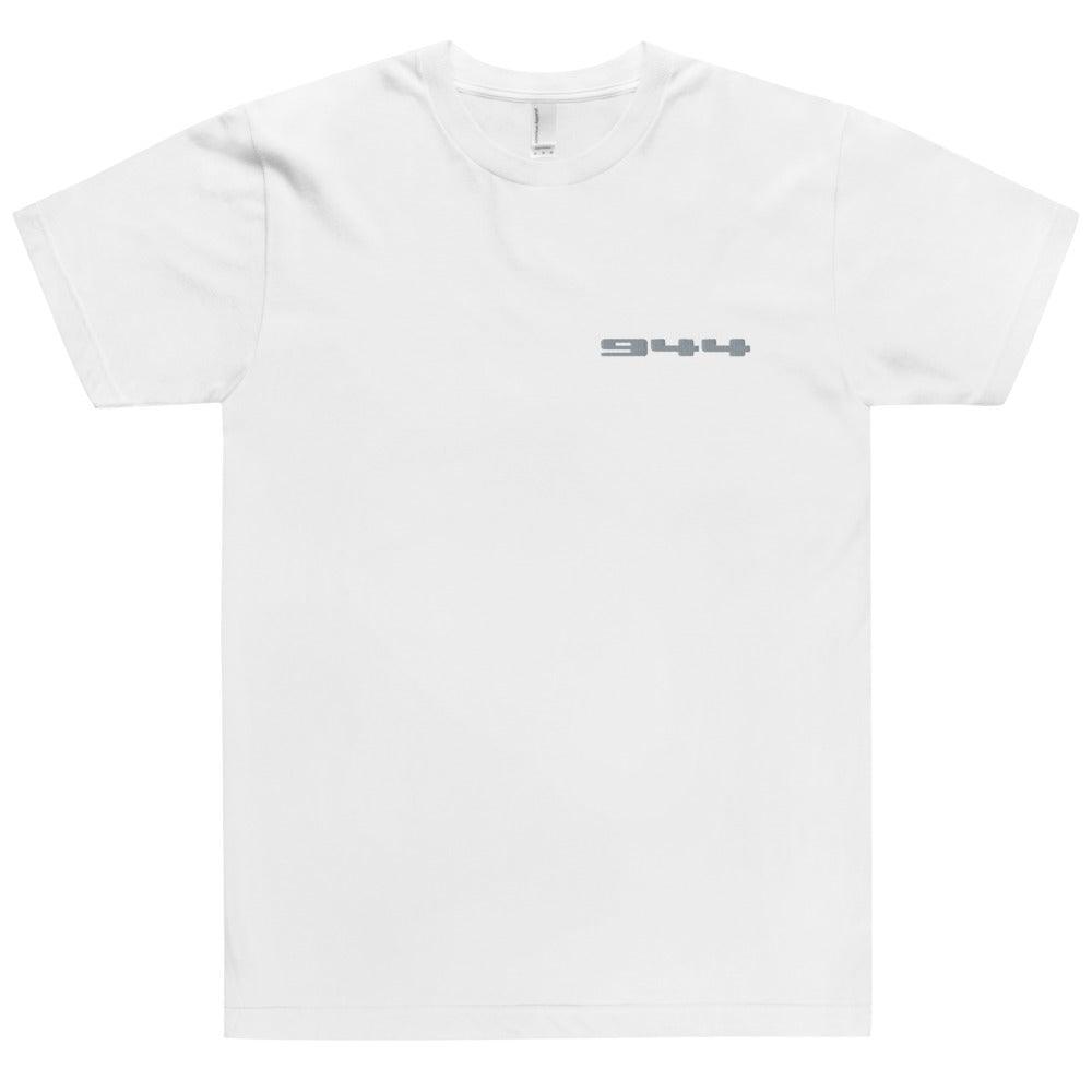 Porsche 944 - Embroidered Logo - White T-Shirt - Fueled.art