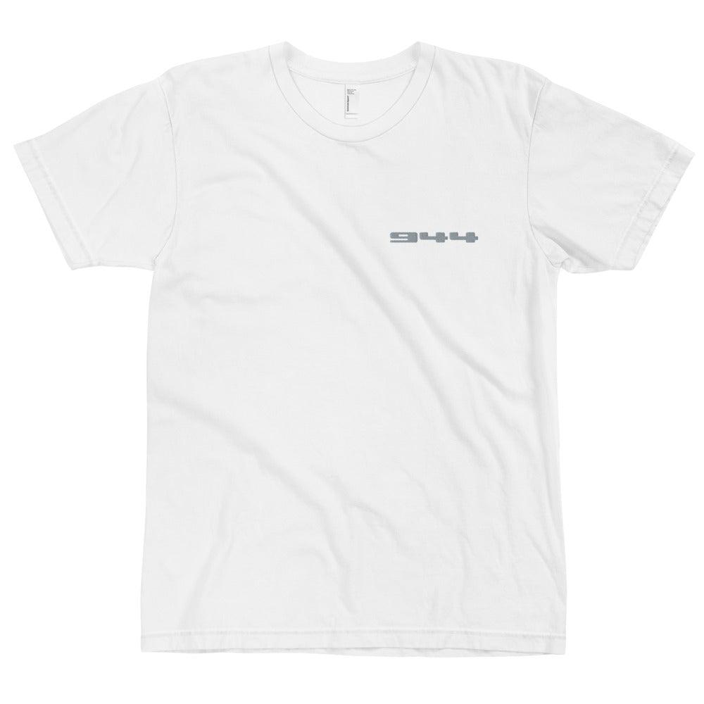 Porsche 944 - Embroidered Logo - White T-Shirt - Fueled.art