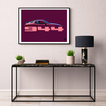 Carica l&#39;immagine nel visualizzatore di Gallery, Porsche 944 Print - Maroon - Fueled.art
