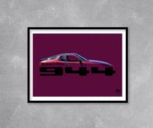 Load image into Gallery viewer, Porsche 944 Print - Maroon - Fueled.art

