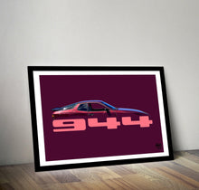 Carica l&#39;immagine nel visualizzatore di Gallery, Porsche 944 Print - Maroon - Fueled.art
