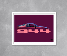 Carica l&#39;immagine nel visualizzatore di Gallery, Porsche 944 Print - Maroon - Fueled.art
