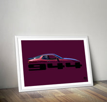 Load image into Gallery viewer, Porsche 944 Print - Maroon - Fueled.art
