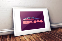 Load image into Gallery viewer, Porsche 944 Print - Maroon - Fueled.art
