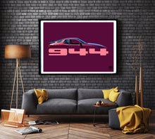 Carica l&#39;immagine nel visualizzatore di Gallery, Porsche 944 Print - Maroon - Fueled.art
