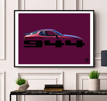 Load image into Gallery viewer, Porsche 944 Print - Maroon - Fueled.art
