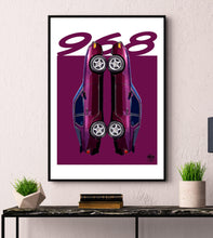Load image into Gallery viewer, Porsche 968 Print - Amethyst Purple - Fueled.art
