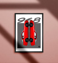Cargar imagen en el visor de la galería, Porsche 968 Print - Guards Red - Fueled.art
