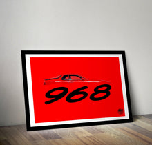 Charger l&#39;image dans la visionneuse de la galerie,Porsche 968 Print - Guards Red - Fueled.art
