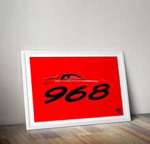 Cargar imagen en el visor de la galería, Porsche 968 Print - Guards Red - Fueled.art
