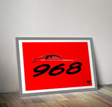 Charger l&#39;image dans la visionneuse de la galerie,Porsche 968 Print - Guards Red - Fueled.art
