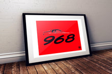 画像をギャラリービューアに読み込む, Porsche 968 Print - Guards Red - Fueled.art
