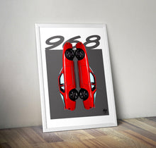 Load image into Gallery viewer, Porsche 968 Print - Guards Red - Fueled.art
