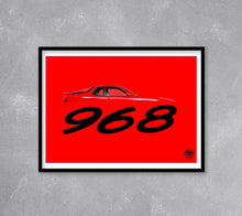 Load image into Gallery viewer, Porsche 968 Print - Guards Red - Fueled.art
