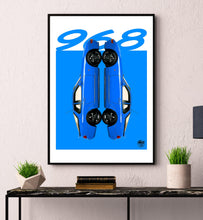 Lade das Bild in den Galerie-Viewer, Porsche 968 Print - Maritime Blue - Fueled.art

