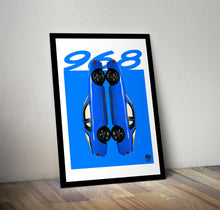 Carica l&#39;immagine nel visualizzatore di Gallery, Porsche 968 Print - Maritime Blue - Fueled.art
