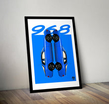 画像をギャラリービューアに読み込む, Porsche 968 Print - Maritime Blue - Fueled.art
