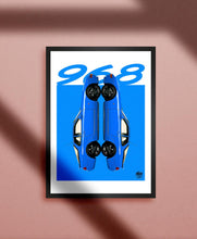 Load image into Gallery viewer, Porsche 968 Print - Maritime Blue - Fueled.art
