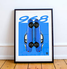 画像をギャラリービューアに読み込む, Porsche 968 Print - Maritime Blue - Fueled.art
